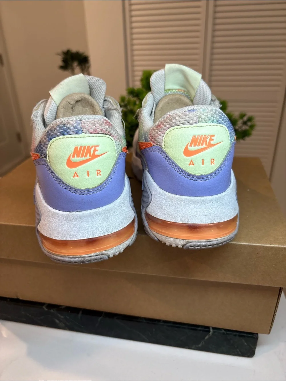Nike Air Max Pastel Tie-Dye Sneakers with Orange Swoosh size 6.5 women’s